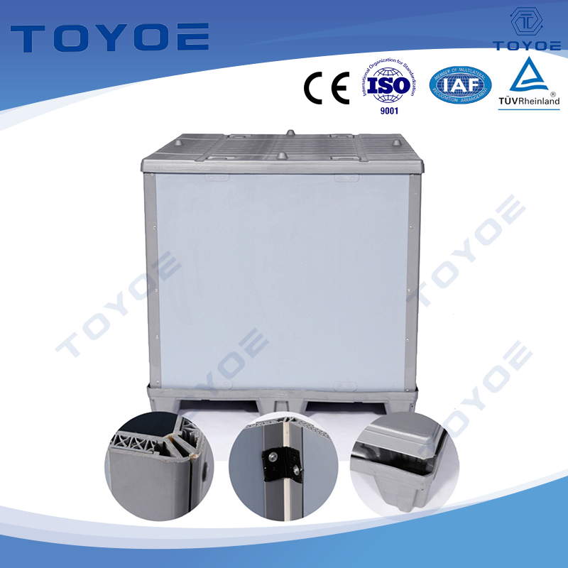 Caixa de paletes empilháveis de cores personalizadas, mangas de alta densidade para durabilidade superior