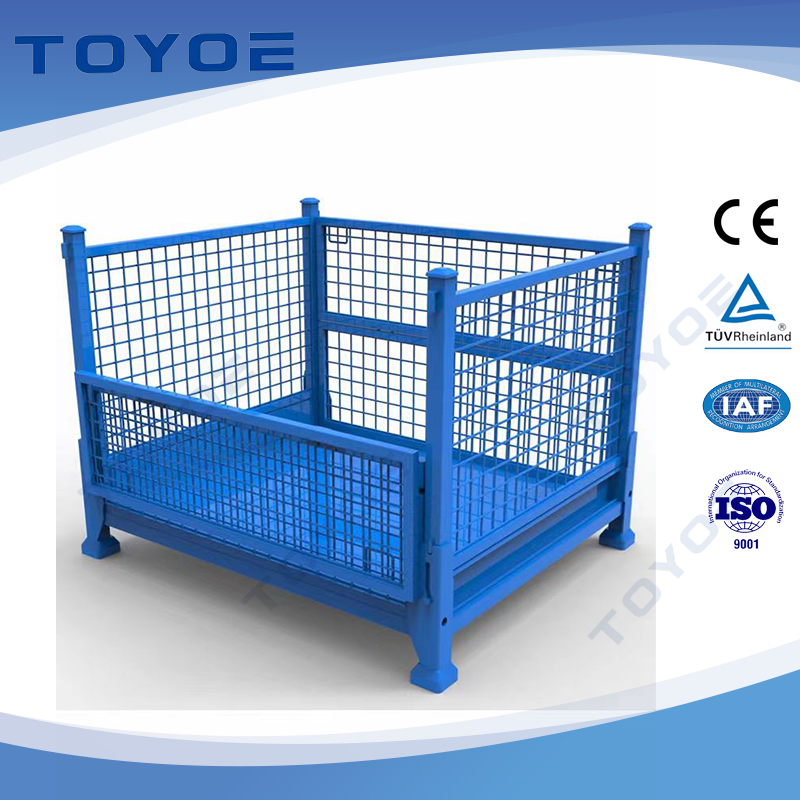 Gaiola de metal dobrável, carga de 800 kg, economia de espaço.