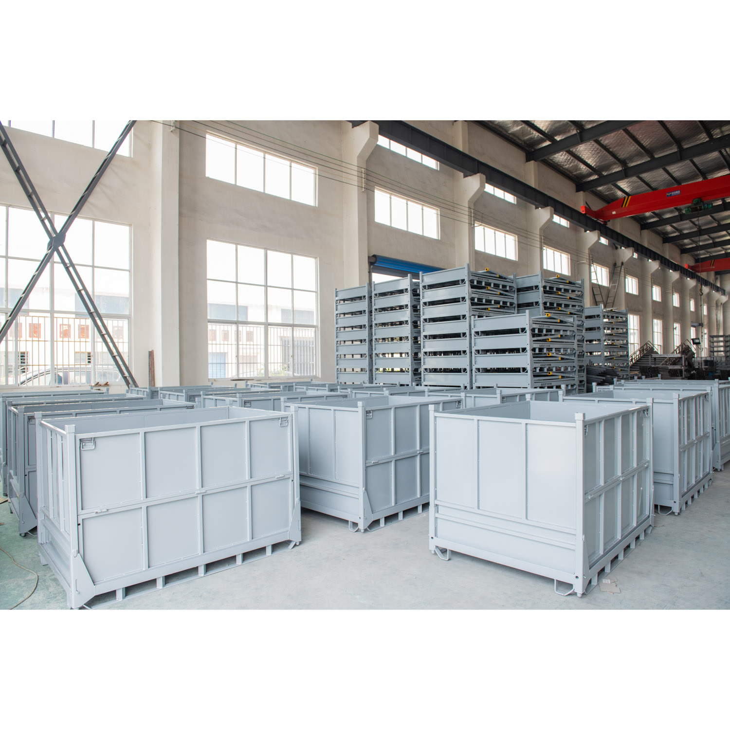 O rack de material de armazenamento e transporte garante o transporte de produtos