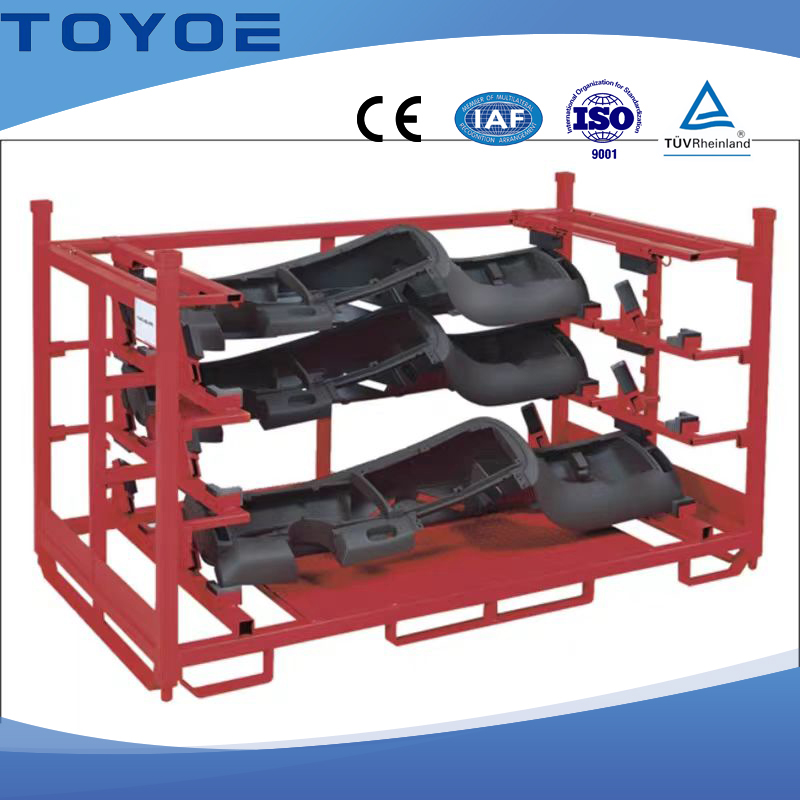Racks de metal azul empilhável ideais para grandes peças automáticas logística.