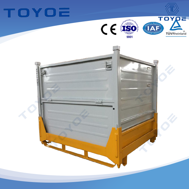 Caixa de metal amigável para empilhadeiras, perfeita para transporte marítimo.