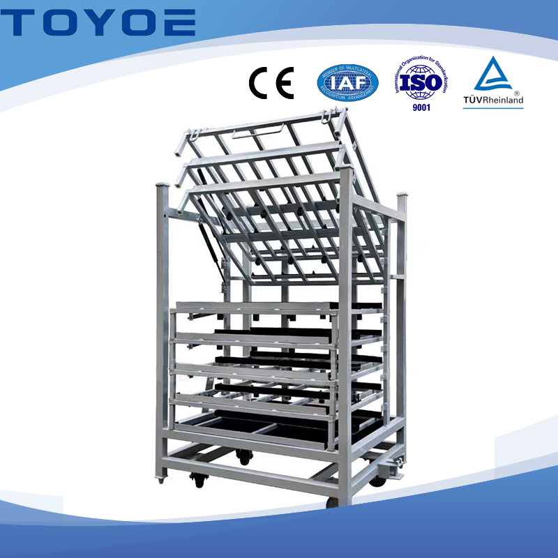 Racks de metal azul empilhável ideais para grandes peças automáticas logística.