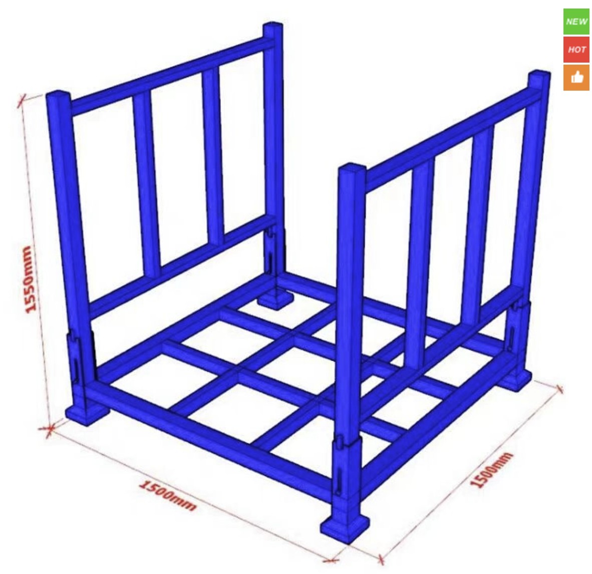 tamanho da caixa de paletes de a&ccedil;o