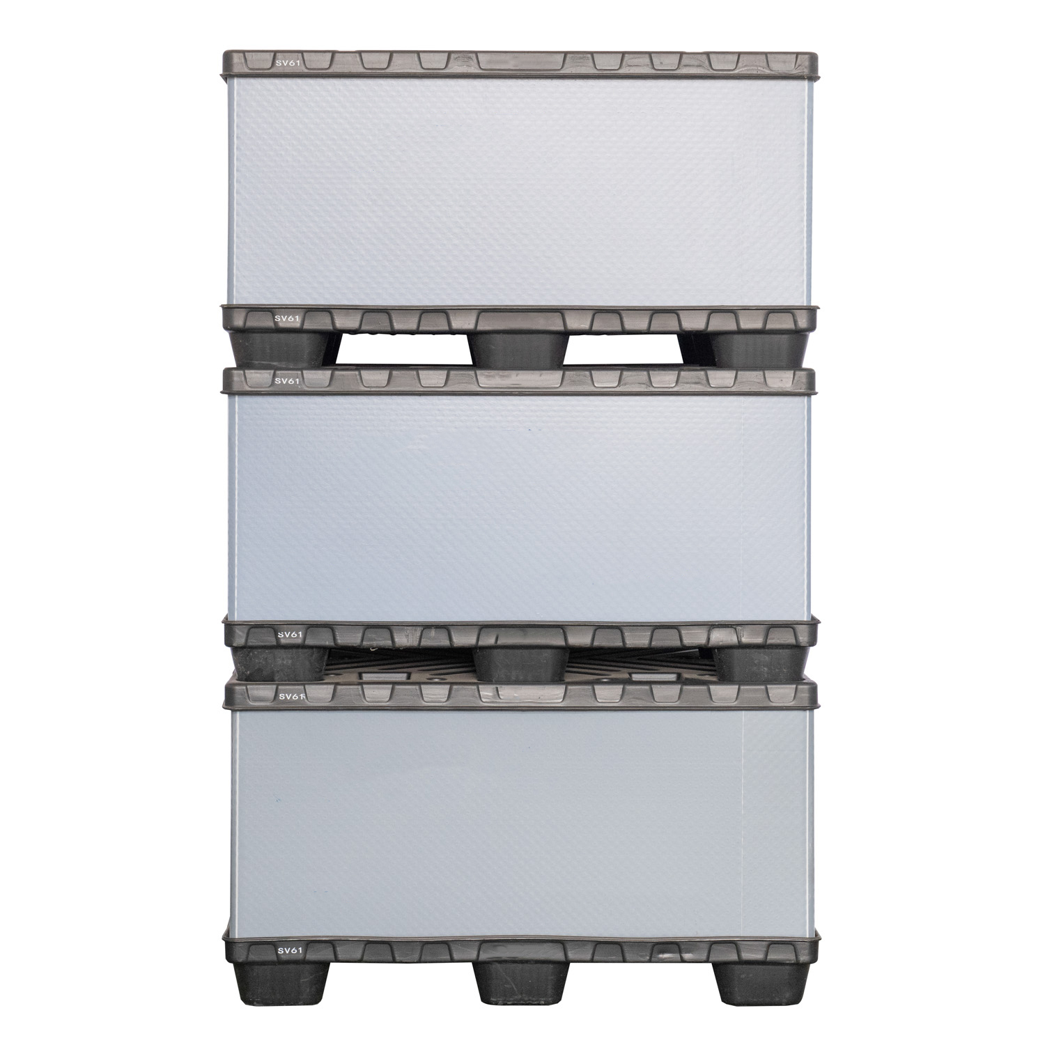 Empilhe caixas-paletes pl&aacute;sticas de alta capacidade